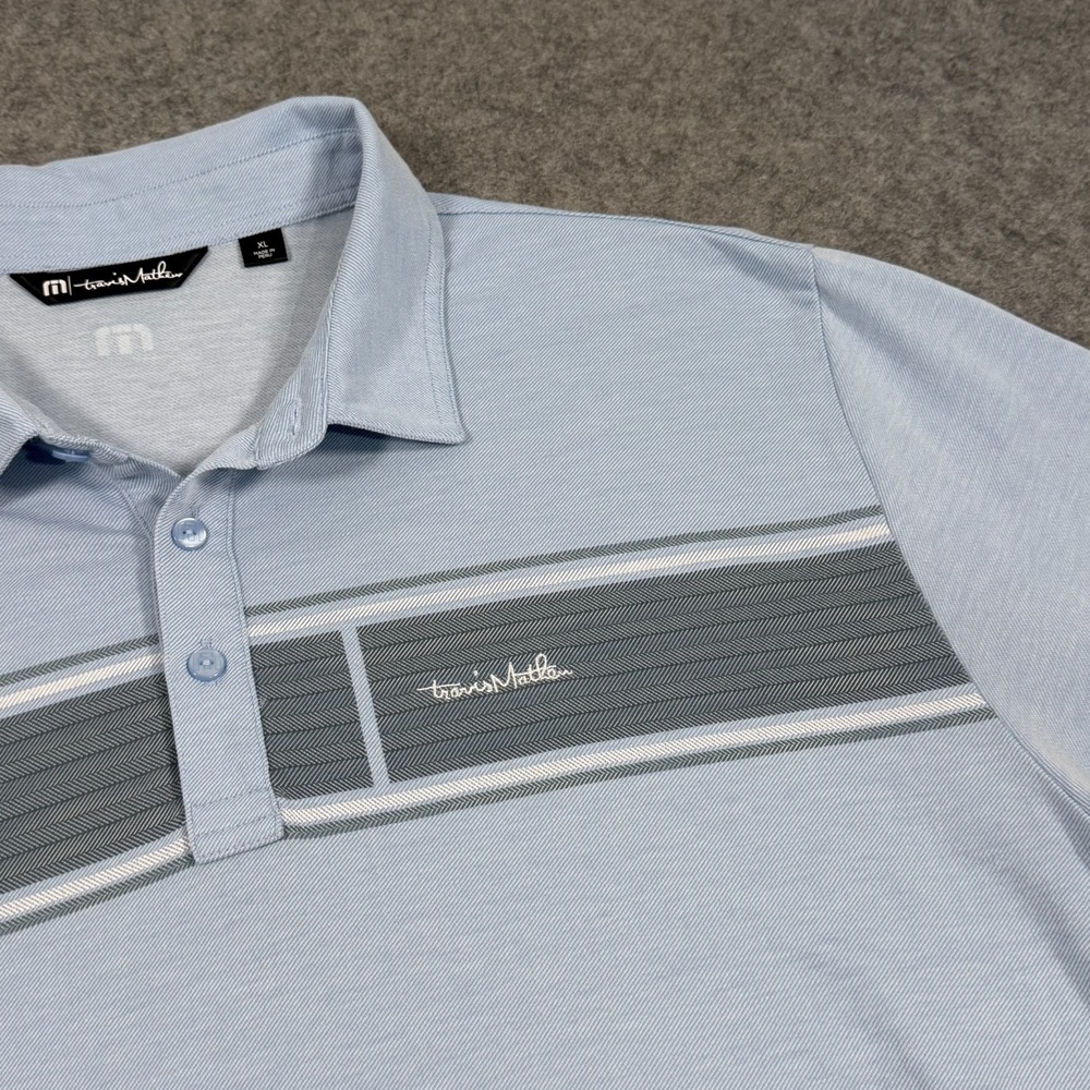 Travis Mathew Blue Short Sleeve Nemats Pima Cotton Polo Shirt Men's Size XL - Picture 4 of 8